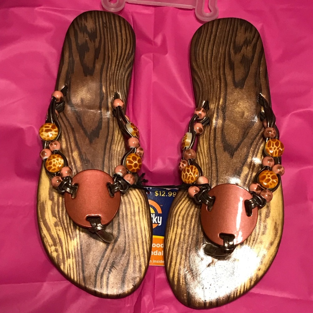Sun & Sky Wooden Bead Sandals